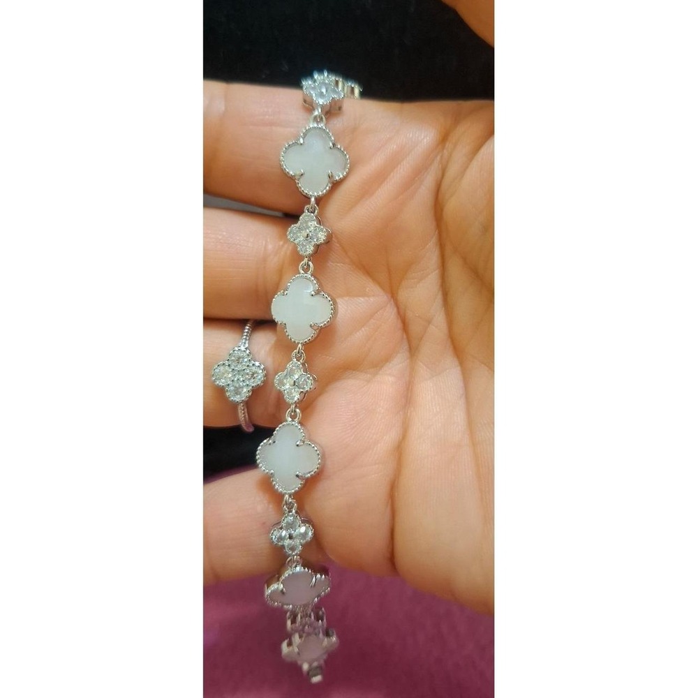 Clover plated silver bracelet - Picture 4 of 5